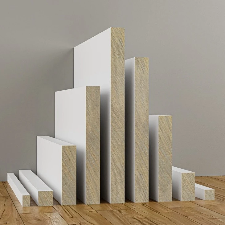 Cost-effective White Coated MDF Trim Mouldings Baseboard Design With Good Quality