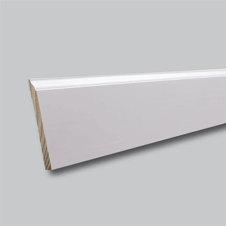 Beautiful White Painted Wood Pine Baseboard